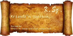 Krizsán Szelina névjegykártya